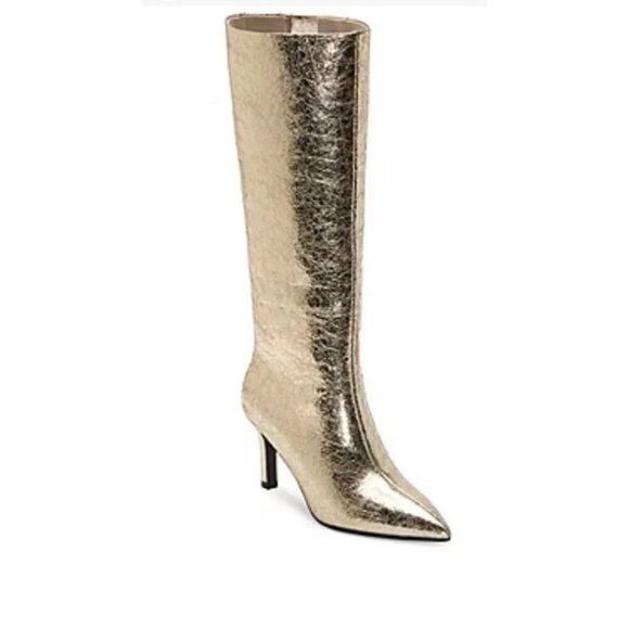 Worthington Pleasant Stiletto Heel Dress High Boots Gold Size 61/2 New With Tags - Picture 1 of 8